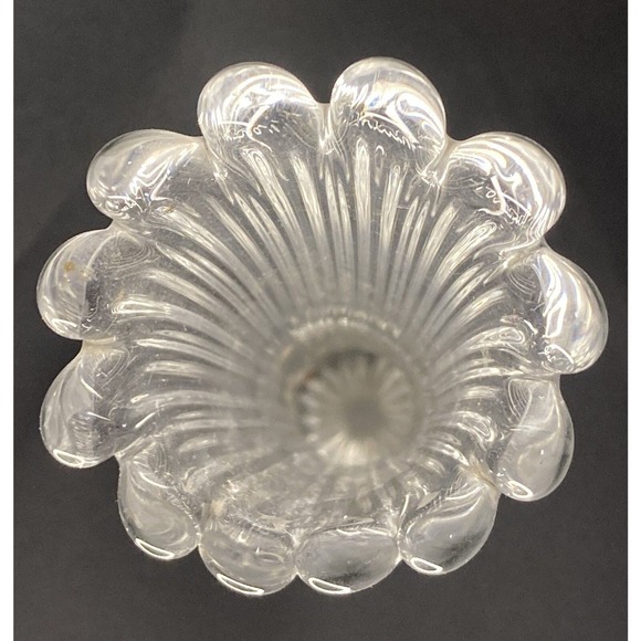 Vintage Clear Art Stretch Ribbed Glass 18" Swung Vase - Mid-Century Modern - Picture 10 of 10